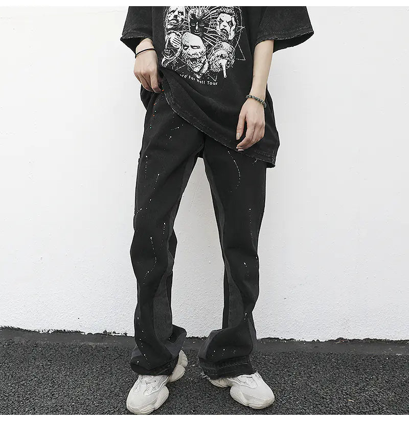 Reconstructed Splatter Denim Pants