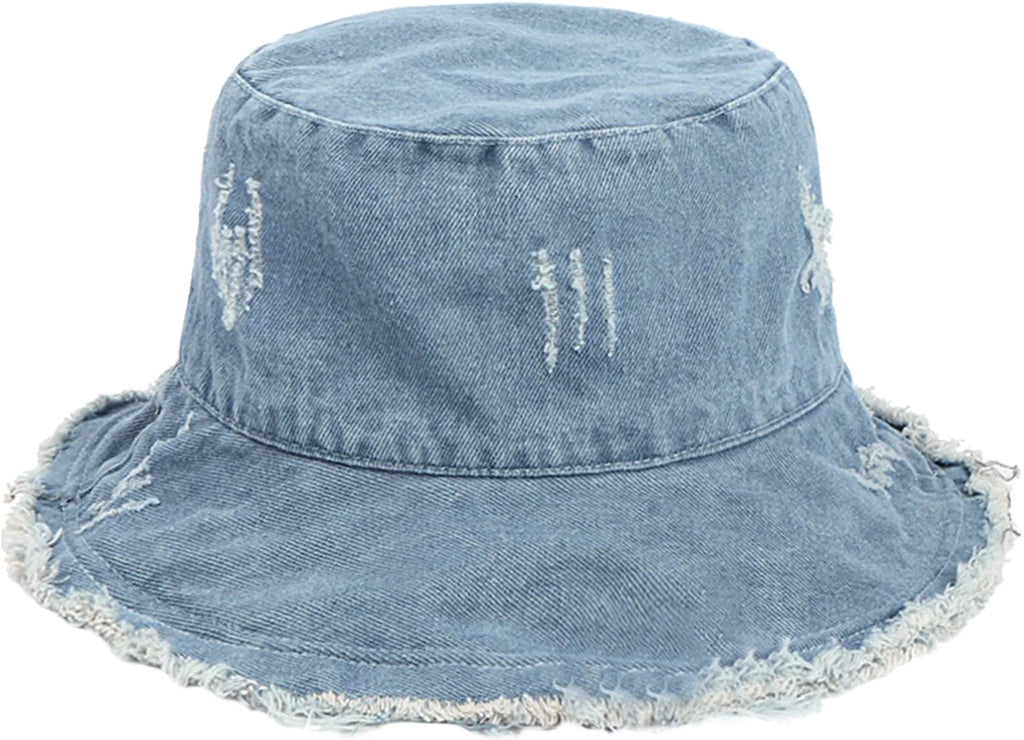 Light Blue Unisex Denim Washed Bucket Hat