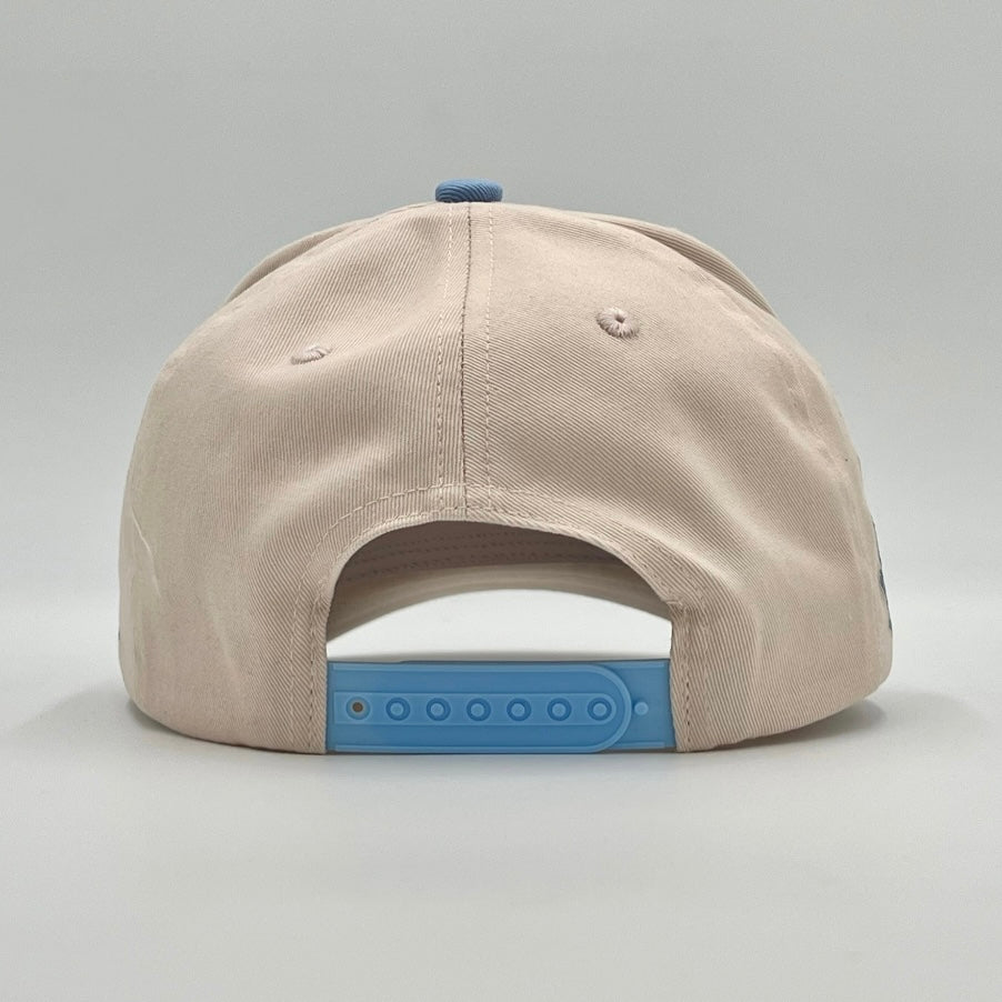 YHWH Structured SnapBack - Cream/Baby Blue