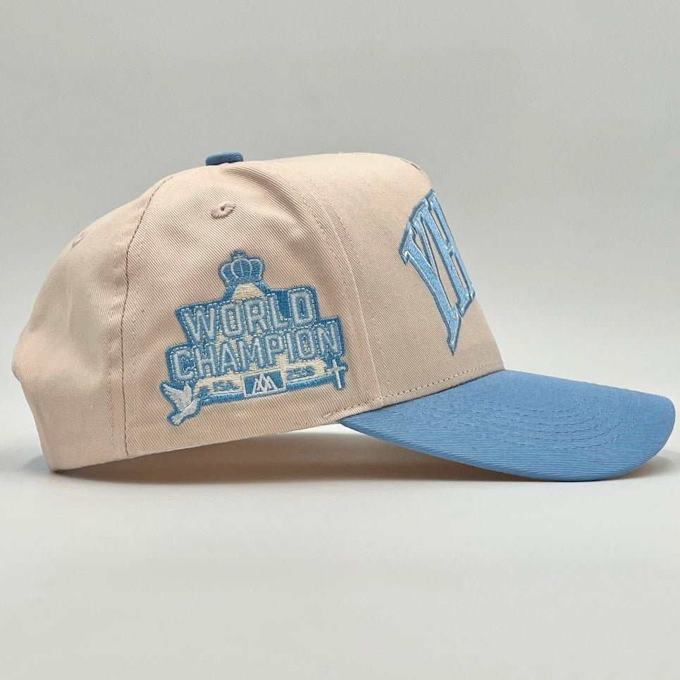 YHWH Structured SnapBack - Cream/Baby Blue