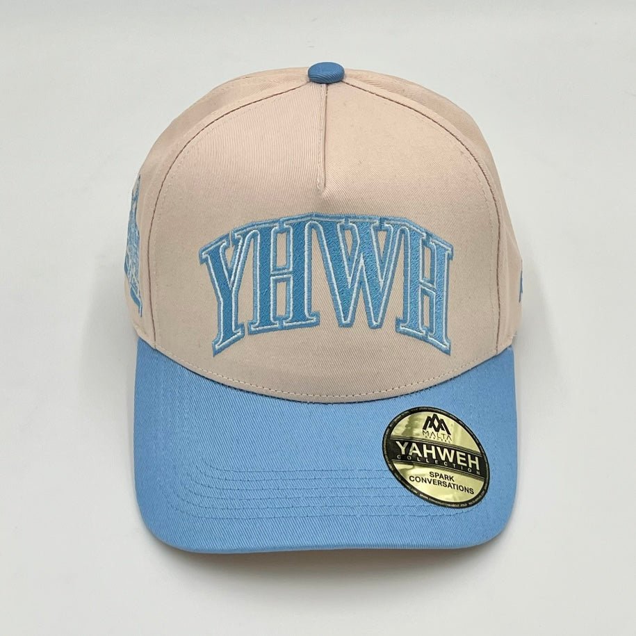 YHWH Structured SnapBack - Cream/Baby Blue